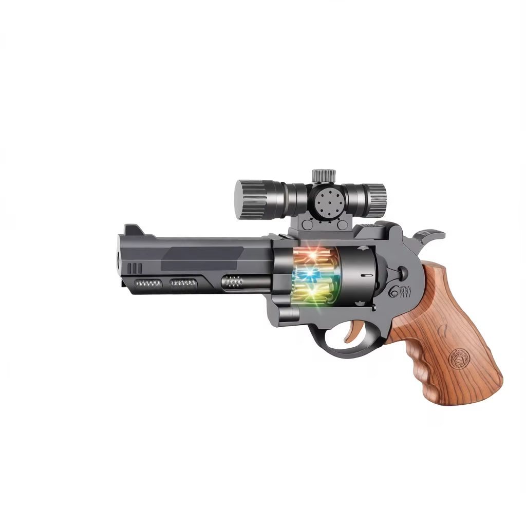 مسدس لعبة "تكتيكي" للأطفال - تصميم ريفولفر مع منظار