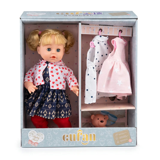 دمية الطفلة "كوفان" مع خزانة ملابس وإكسسوارات 🧸